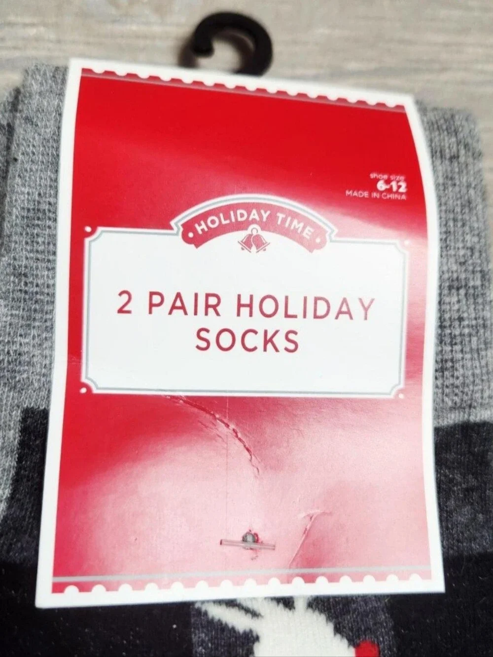NEW Holiday Time 2 Pack Socks Shoe Size 6-12 Christmas Reindeer Candy Festive